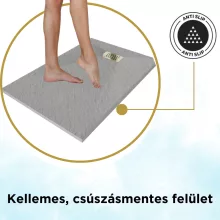 HD Marco+ Gray 100x80/120x90 SMC kompozit magasított szögletes kőhatású zuhanytálca, arany színű ráccsal, 15 cm magas, szifon nélkül