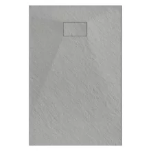 HD Marco Gray 120x90 SMC kompozit magasított szögletes kőhatású zuhanytálca, 15 cm magas, szifonnal