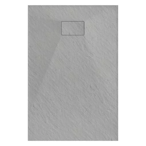 HD Marco Gray 120x90 SMC kompozit magasított szögletes kőhatású zuhanytálca, 15 cm magas, szifon nélkül