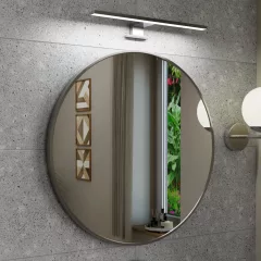   HD Lucy Chrome 60x60 cm széles fürdőszobai kerek fali tükör, krómozott alumínium kerettel és LED lámpával
