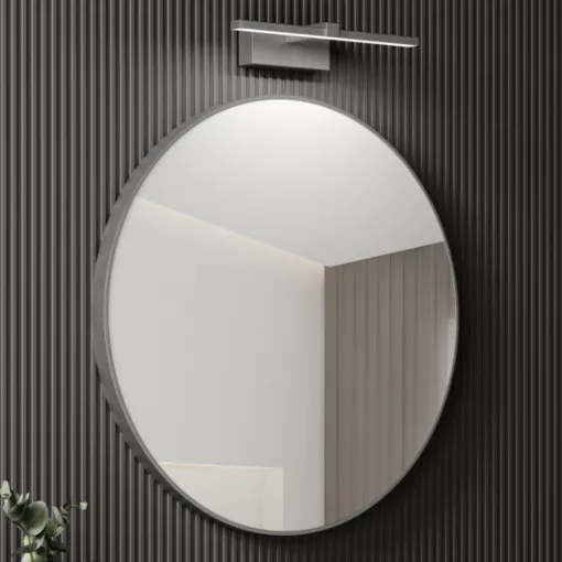 HD Lucy Chrome 60/80 cm széles fürdőszobai kerek fali tükör, krómozott alumínium kerettel és LED lámpával