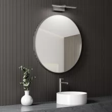 HD Lucy Chrome 60/80 cm széles fürdőszobai kerek fali tükör, krómozott alumínium kerettel és LED lámpával