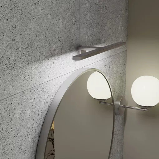 HD Lucy Chrome 60x60 cm széles fürdőszobai kerek fali tükör, krómozott alumínium kerettel és LED lámpával