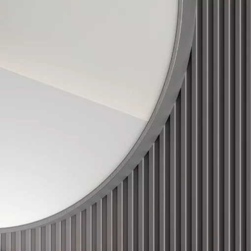 HD Lucy Chrome 60/80 cm széles fürdőszobai kerek fali tükör, krómozott alumínium kerettel és LED lámpával