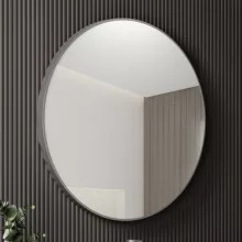 HD Lucy Chrome 80 cm széles fürdőszobai kerek fali tükör, krómozott alumínium kerettel