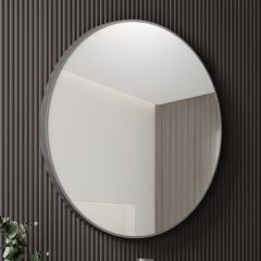   HD Lucy Chrome 60/80 cm széles fürdőszobai kerek fali tükör, krómozott alumínium kerettel