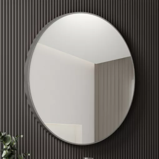 HD Lucy Chrome 80 cm széles fürdőszobai kerek fali tükör, krómozott alumínium kerettel