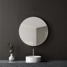 HD Lucy Chrome 80 cm széles fürdőszobai kerek fali tükör, krómozott alumínium kerettel