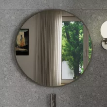 HD Lucy Chrome 60x60 cm széles fürdőszobai kerek fali tükör, krómozott alumínium kerettel