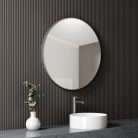 HD Lucy Chrome 80 cm széles fürdőszobai kerek fali tükör, krómozott alumínium kerettel