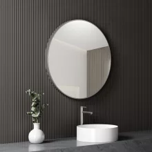 HD Lucy Chrome 80 cm széles fürdőszobai kerek fali tükör, krómozott alumínium kerettel