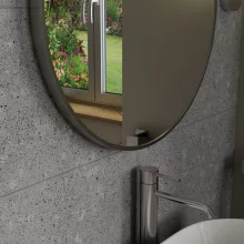 HD Lucy Chrome 60x60 cm széles fürdőszobai kerek fali tükör, krómozott alumínium kerettel
