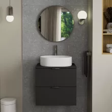 HD Lucy Chrome 60x60 cm széles fürdőszobai kerek fali tükör, krómozott alumínium kerettel