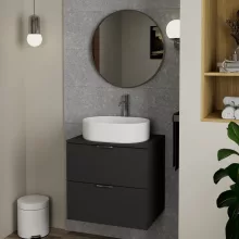 HD Lucy Chrome 60x60 cm széles fürdőszobai kerek fali tükör, krómozott alumínium kerettel