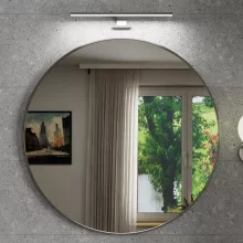 HD Lucy Chrome 80x80 cm széles fürdőszobai kerek fali tükör, krómozott alumínium kerettel és LED lámpával