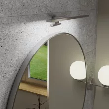 HD Lucy Chrome 80x80 cm széles fürdőszobai kerek fali tükör, krómozott alumínium kerettel és LED lámpával