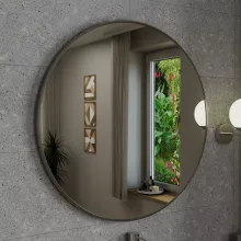 HD Lucy Chrome 80x80 cm széles fürdőszobai kerek fali tükör, krómozott alumínium kerettel