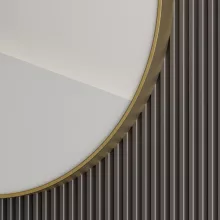 HD Lucy Gold 80 cm széles fürdőszobai kerek fali tükör, arany színű alumínium kerettel