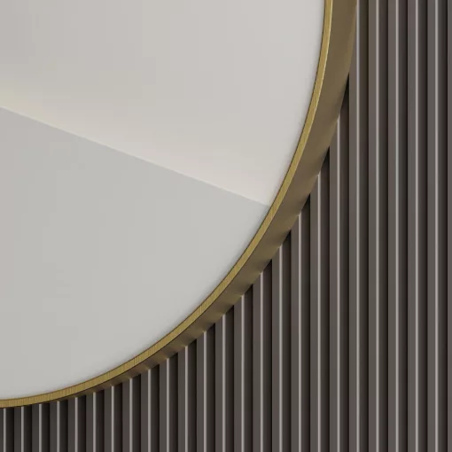 HD Lucy Gold 80 cm széles fürdőszobai kerek fali tükör, arany színű alumínium kerettel