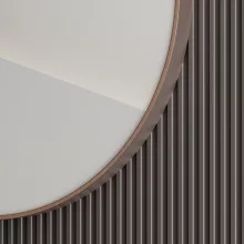 HD Lucy Brushed Copper 80 cm széles fürdőszobai kerek fali tükör, szálcsiszolt réz színű alumínium kerettel