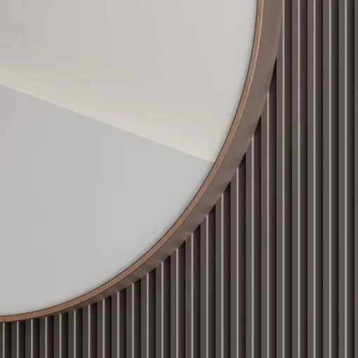 HD Lucy Brushed Copper 80 cm széles fürdőszobai kerek fali tükör, szálcsiszolt réz színű alumínium kerettel