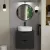   HD Lucy Black 60x60 cm széles fürdőszobai kerek fali tükör, fekete színű alumínium kerettel és LED lámpával