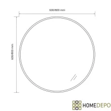 HD Lucy Black 80 cm széles fürdőszobai kerek fali tükör, fekete színű alumínium kerettel és LED lámpával