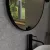   HD Lucy Black 60x60 cm széles fürdőszobai kerek fali tükör, fekete színű alumínium kerettel