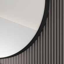 HD Lucy Black 60/80 cm széles fürdőszobai kerek fali tükör, fekete színű alumínium kerettel