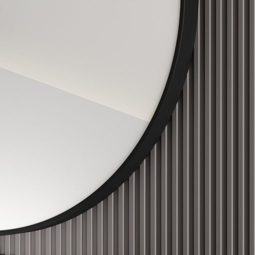 HD Lucy Black 60/80 cm széles fürdőszobai kerek fali tükör, fekete színű alumínium kerettel