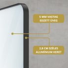 HD Lucy Black 80 cm széles fürdőszobai kerek fali tükör, fekete színű alumínium kerettel