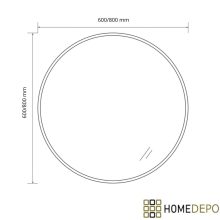 HD Lucy Black 60/80 cm széles fürdőszobai kerek fali tükör, fekete színű alumínium kerettel