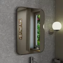 HD Kim Chrome 50x70 cm széles fürdőszobai szögletes szögletes fali tükör, krómozott alumínium kerettel