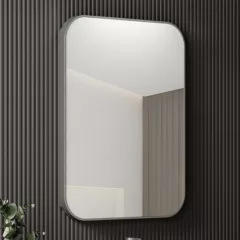   HD Kim Chrome 50/60 cm széles fürdőszobai szögletes szögletes fali tükör, krómozott alumínium kerettel