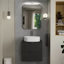 HD Kim Chrome 60x80 cm széles fürdőszobai szögletes szögletes fali tükör, krómozott alumínium kerettel és LED lámpával