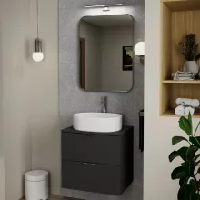 HD Kim Chrome 60x80 cm széles fürdőszobai szögletes szögletes fali tükör, krómozott alumínium kerettel és LED lámpával