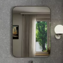 HD Kim Chrome 60x80 cm széles fürdőszobai szögletes fali tükör, szálcsiszolt ezüst alumínium kerettel