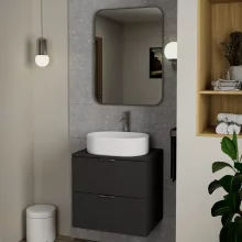 HD Kim Chrome 60x80 cm széles fürdőszobai szögletes fali tükör, szálcsiszolt ezüst alumínium kerettel