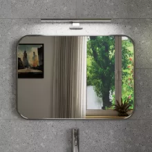 HD Kim Chrome 70x50 cm széles fürdőszobai szögletes fali tükör, krómozott alumínium kerettel és LED lámpával