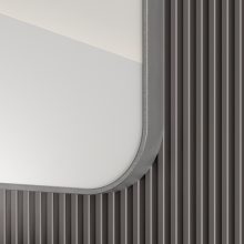 HD Kim Chrome 70/80 cm széles fürdőszobai szögletes fali tükör, krómozott alumínium kerettel és LED lámpával