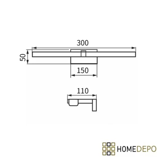 HD Kim Chrome 70/80 cm széles fürdőszobai szögletes fali tükör, krómozott alumínium kerettel és LED lámpával