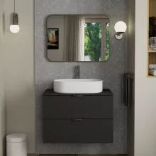 HD Kim Chrome 80x60 cm széles fürdőszobai szögletes fali tükör, krómozott alumínium kerettel