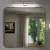   HD Kim Brushed Chrome 80x80 cm széles fürdőszobai fali szögletes tükör, szálcsiszolt króm színű alumínium kerettel és LED lámpával
