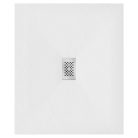HD Marco+ White 120x100 SMC kompozit slim szögletes kőhatású zuhanytálca, krómozott ráccsal, 2,6 cm magas, szifonnal