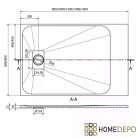HD Marco+ White 120x100 SMC kompozit slim szögletes kőhatású zuhanytálca, krómozott ráccsal, 2,6 cm magas, szifonnal