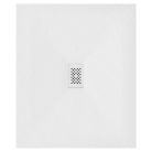HD Marco+ White 110x100 SMC kompozit slim szögletes kőhatású zuhanytálca, fehér ráccsal, 2,6 cm magas, szifonnal
