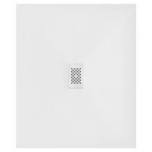 HD Marco+ White 100x120 SMC kompozit slim szögletes kőhatású zuhanytálca, fehér ráccsal, 2,6 cm magas, szifonnal