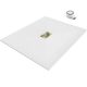 HD Marco+ White 100x120 SMC kompozit slim szögletes kőhatású zuhanytálca, arany színű ráccsal, 2,6 cm magas, szifonnal