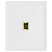 HD Marco+ White 120x100 SMC kompozit slim szögletes kőhatású zuhanytálca, arany színű ráccsal, 2,6 cm magas, szifonnal