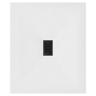HD Marco+ White 100x110 SMC kompozit slim szögletes kőhatású zuhanytálca, fekete ráccsal, 2,6 cm magas, szifonnal